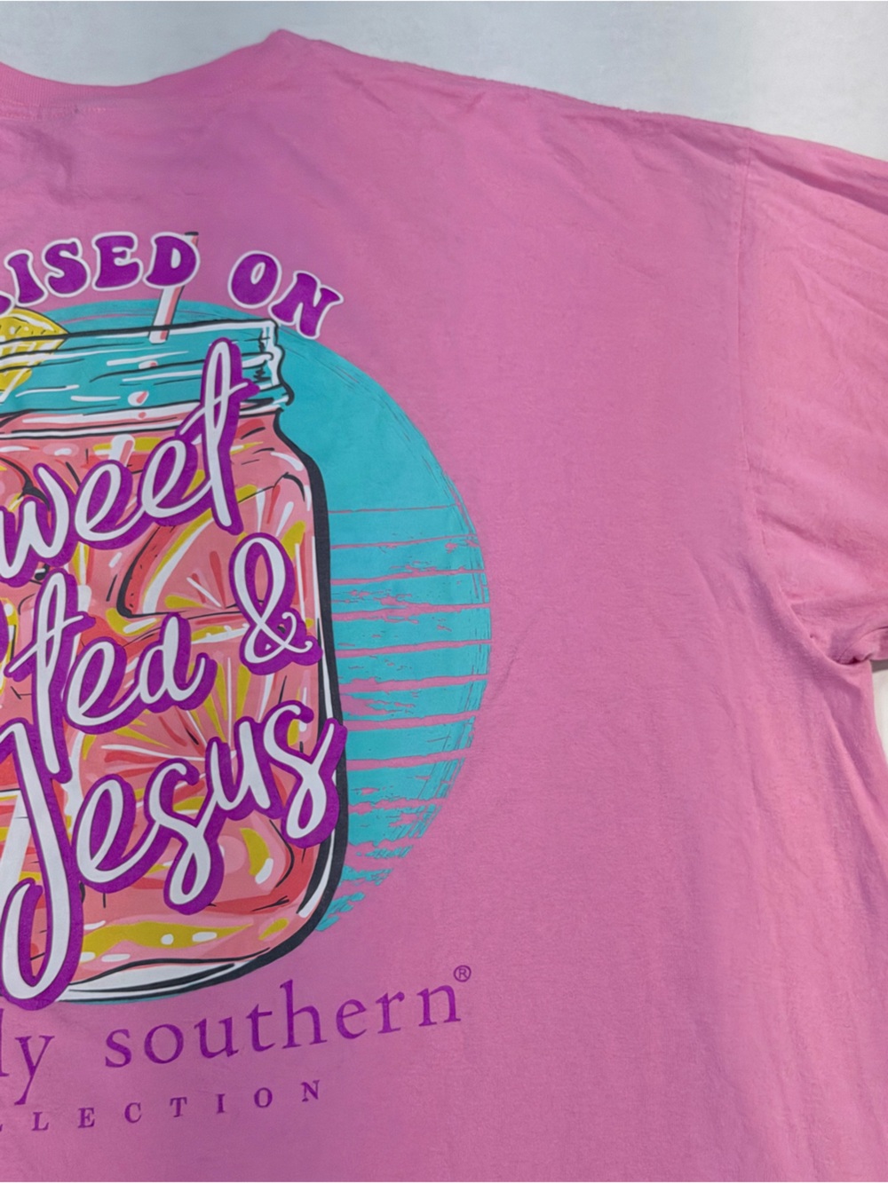 Simply Southern Pink Sweet Tea & Jesus LS Graphic Tee XXL - Picture 11 of 15
